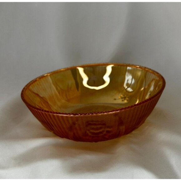 Carnival glass - Iris pattern - Marigold - 8'' - Picture 4 of 11